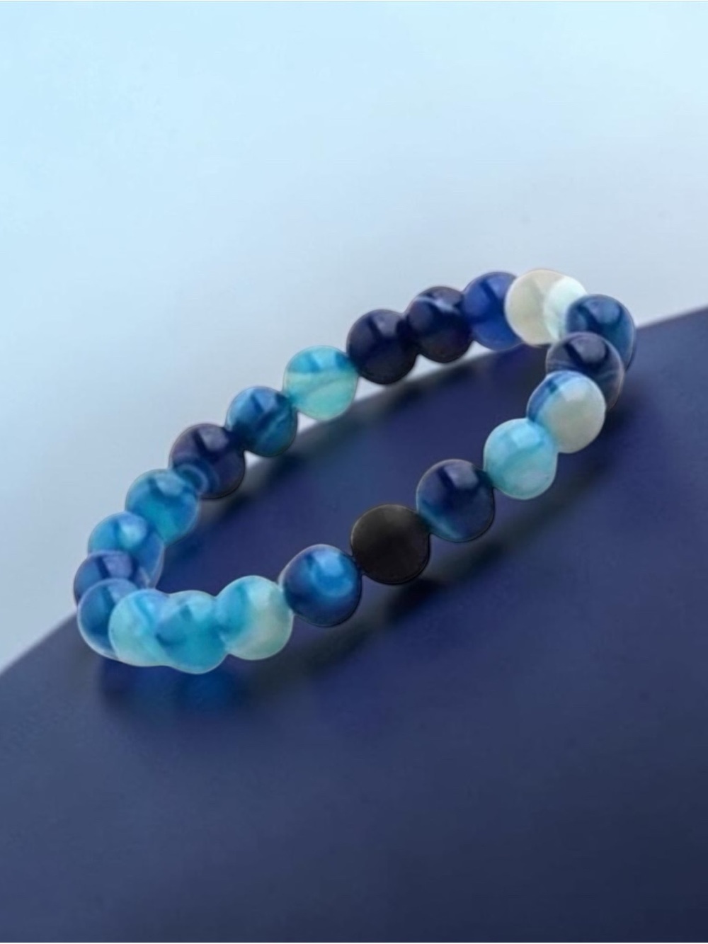 🫶🏻 Genuine Blue Agate Spiritual Healing Bracelet